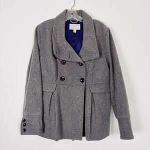 Old Navy Women's Gray Wool-Blend Peacoat - Size XL Double Breasted Lined